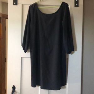 Black Shift Dress with Bow Back